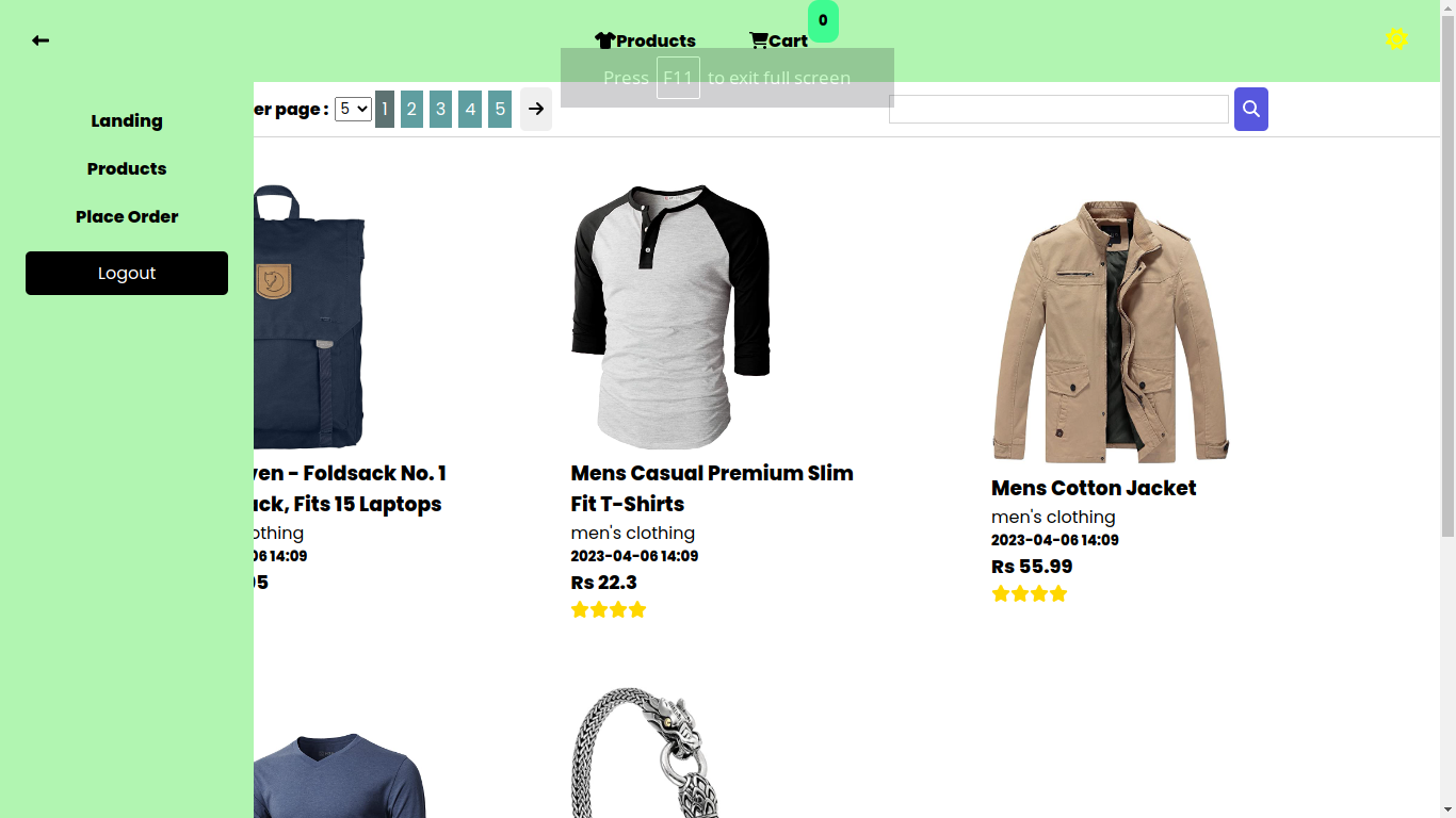 Full Stack Shopping Application